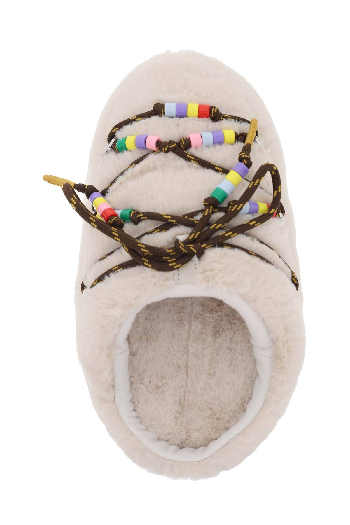 MOON BOOT faux fur mules with beads