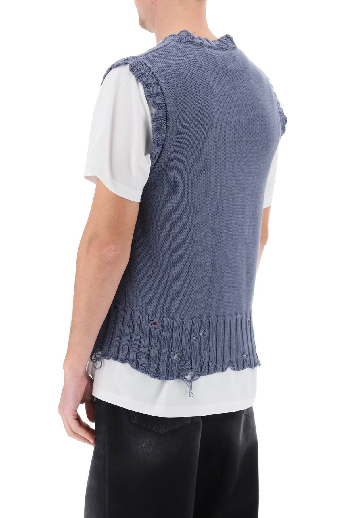 MARNI destroyed-effect vest in cotton