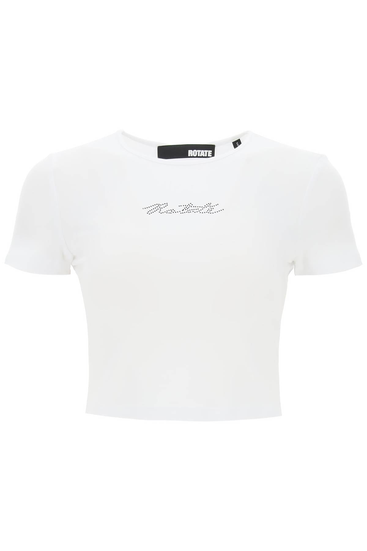 ROTATE cropped t-shirt with rhinestone logo