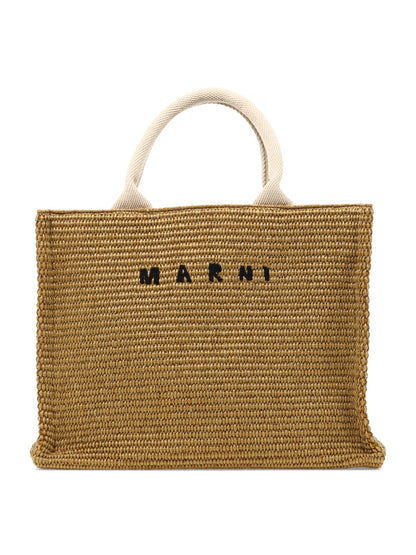 Marni Tote In Raffia Effect Fabric