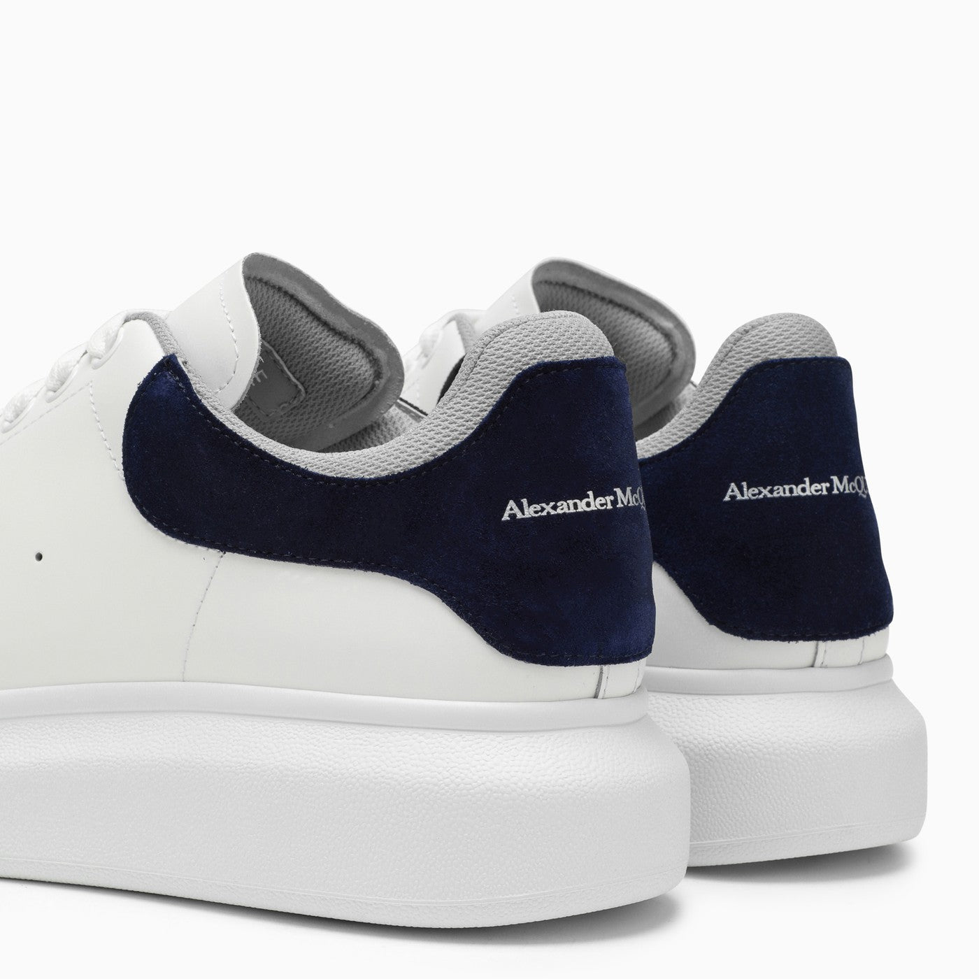 Alexander Mc Queen White And Blue Navy Oversized Sneakers