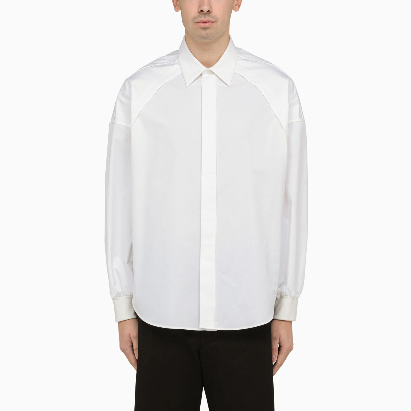 Alexander Mc Queen White Cotton Shirt With Ribbed Cuffs