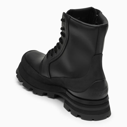 Alexander Mc Queen Wander Black Leather Boot