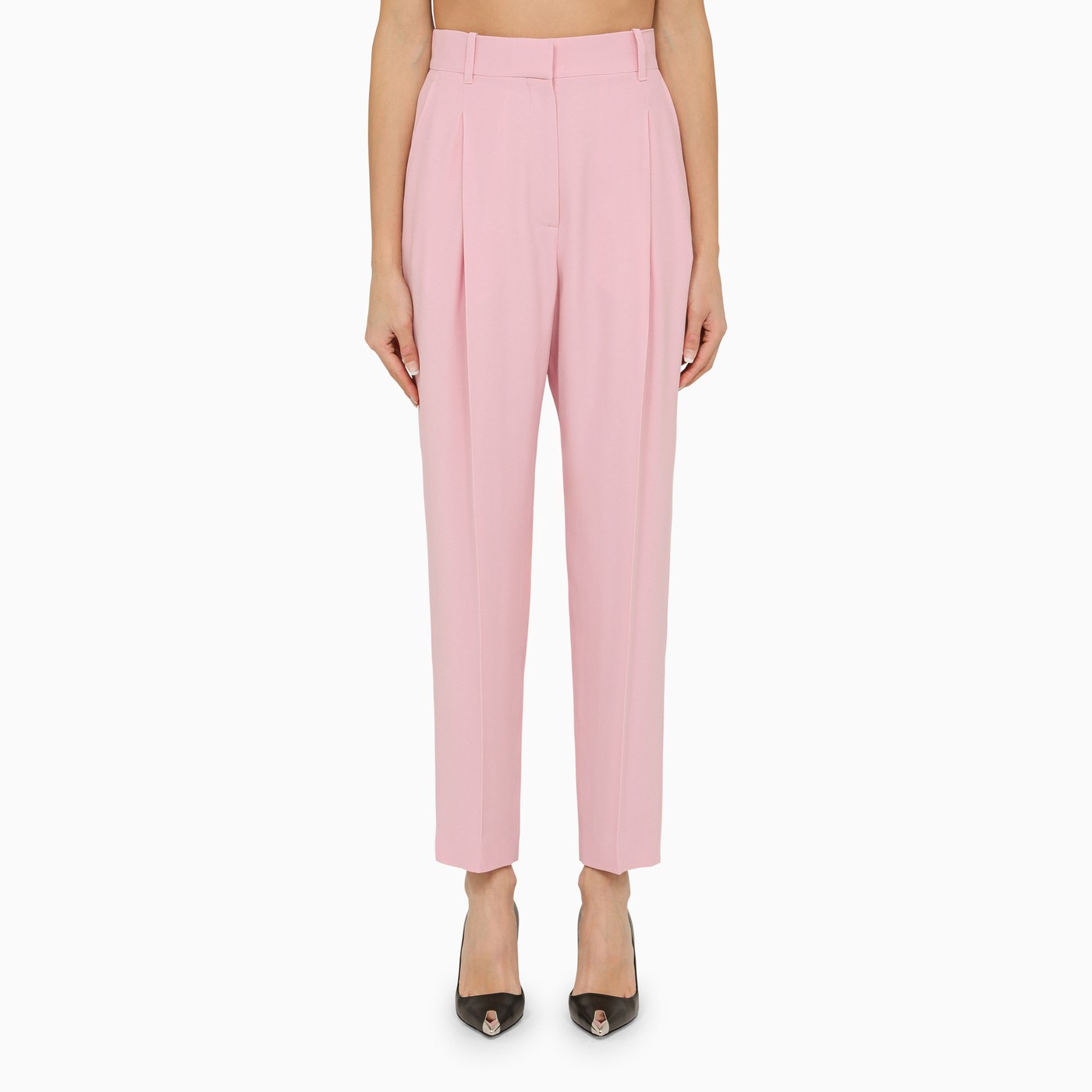 Alexander Mc Queen Pink Regular Trousers With Pleats