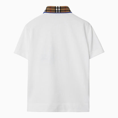 Burberry White Cotton Polo