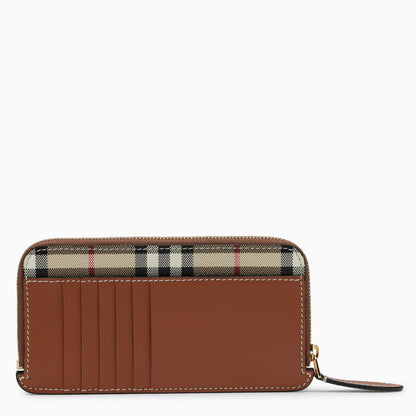 Burberry Beige Wallet With Vintage Check Pattern In Coated Canvas