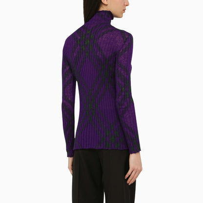 Burberry Purple Turtleneck Sweater In Wool Blend