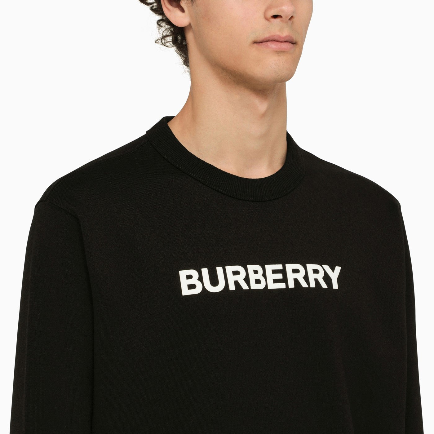 Burberry Black Crewneck Sweatshirt With Logo