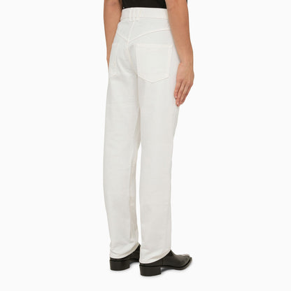 Balmain Regular White Cotton Trousers