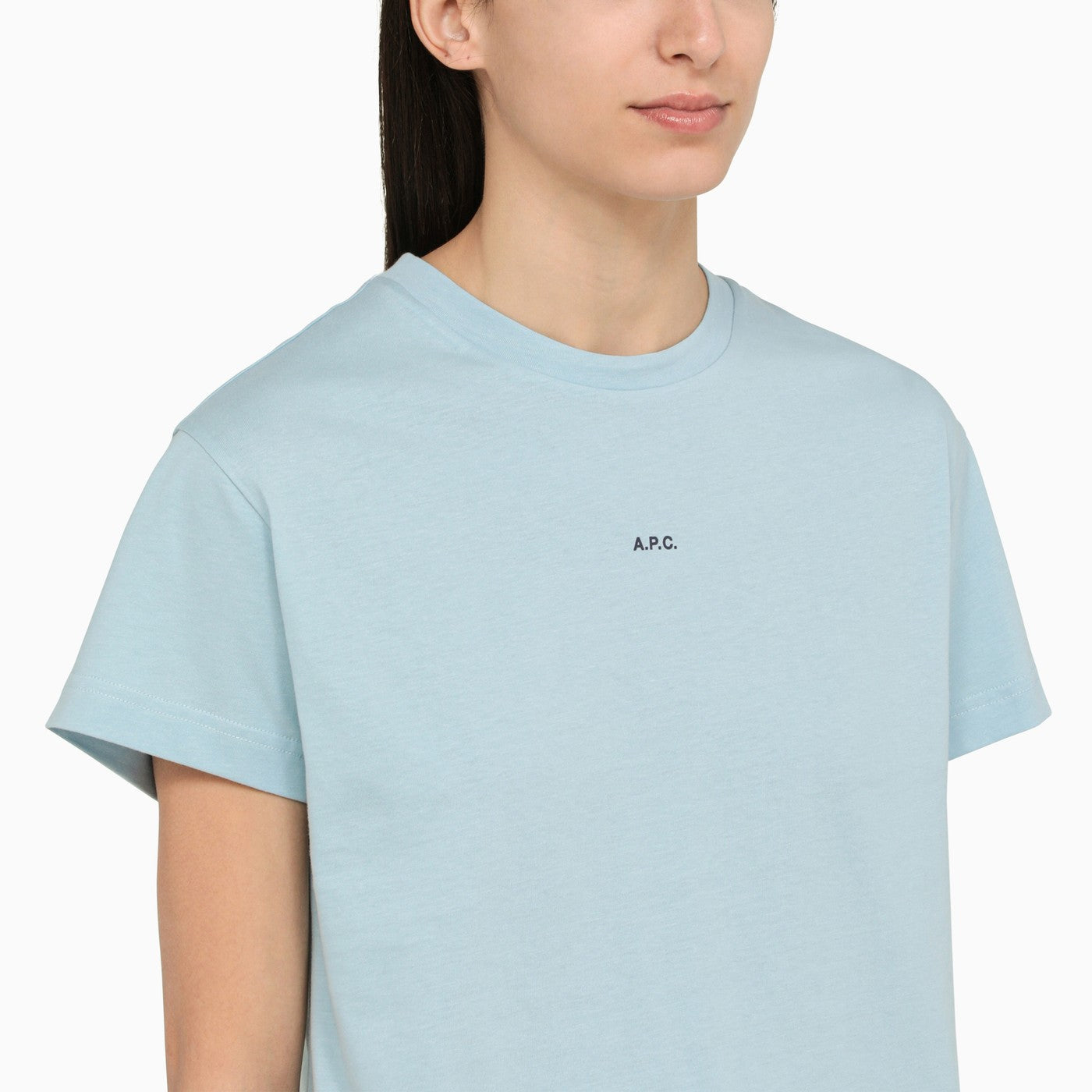 A.P.C. Light Blue T Shirt In Organic Cotton