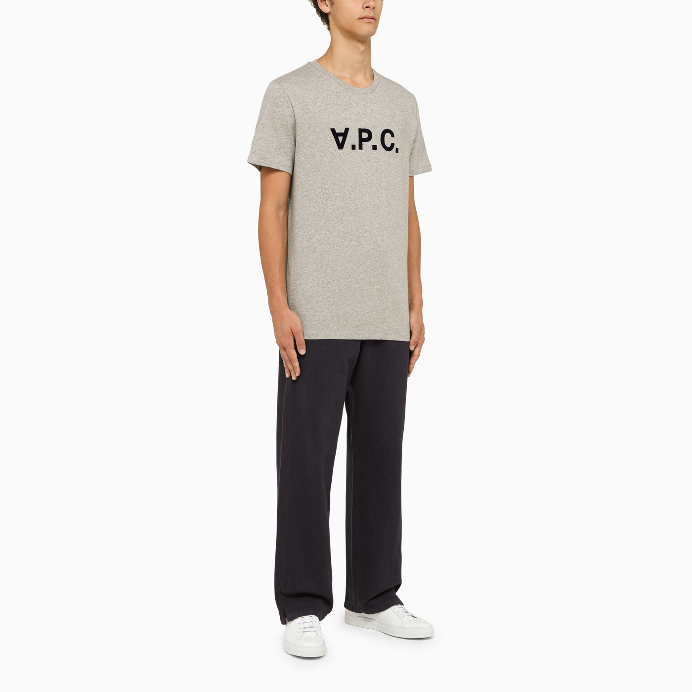 A.P.C. Logoed Grey Crewneck T Shirt