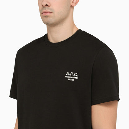 A.P.C. Black T Shirt With Contrasting Logo Lettering