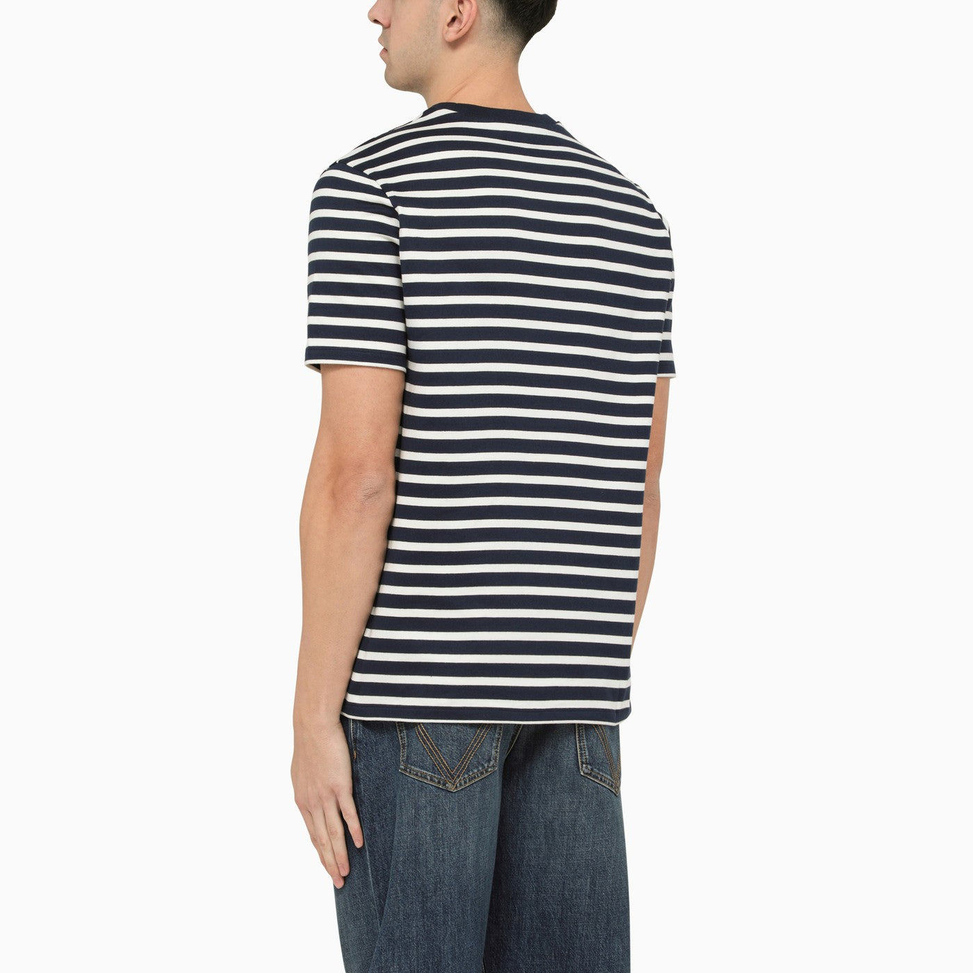 A.P.C. Striped T Shirt With Logo Inscription