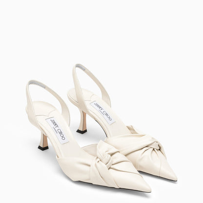 Jimmy Choo Hedera 70 Slingback In Milk Coloured Leather