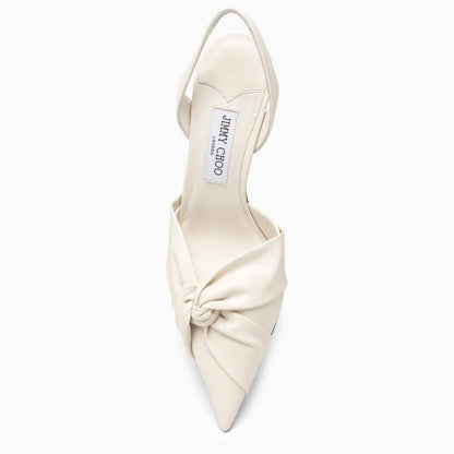 Jimmy Choo Hedera 70 Slingback In Milk Coloured Leather