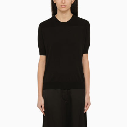 Jil Sander Short Sleeved Black Cotton Jersey