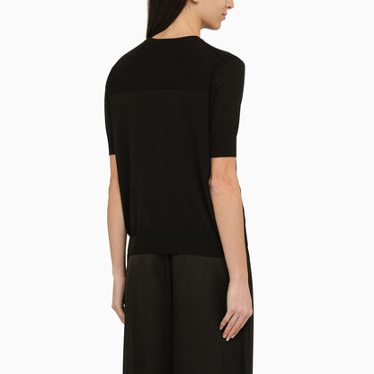 Jil Sander Short Sleeved Black Cotton Jersey