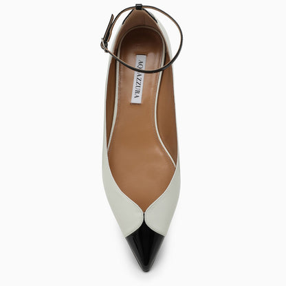 Aquazzura Black And White Pinot Ballerina In Leather