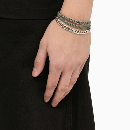 Emanuele Bicocchi Braided Bracelet And Chain In 925 Silver