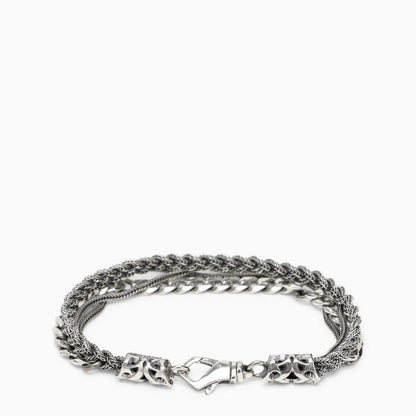 Emanuele Bicocchi Braided Bracelet And Chain In 925 Silver