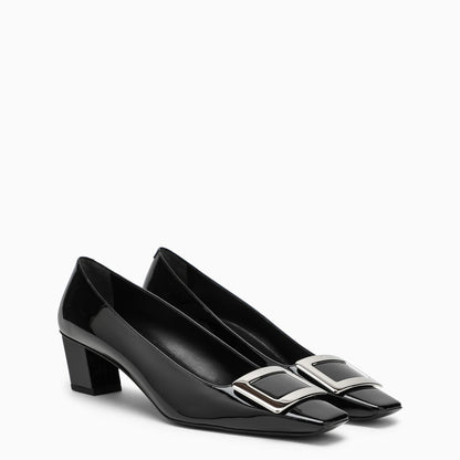 Roger Vivier Black Belle Vivier Décolleté In Patent Leather Metal Buckle