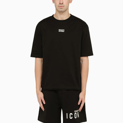 Dsquared2 Black Crewneck T Shirt With Logo Print