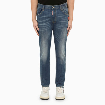 Dsquared2 Regular Blue Washed Denim Jeans