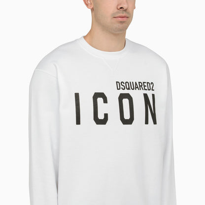 Dsquared2 White Cotton Crew Neck Sweatshirt