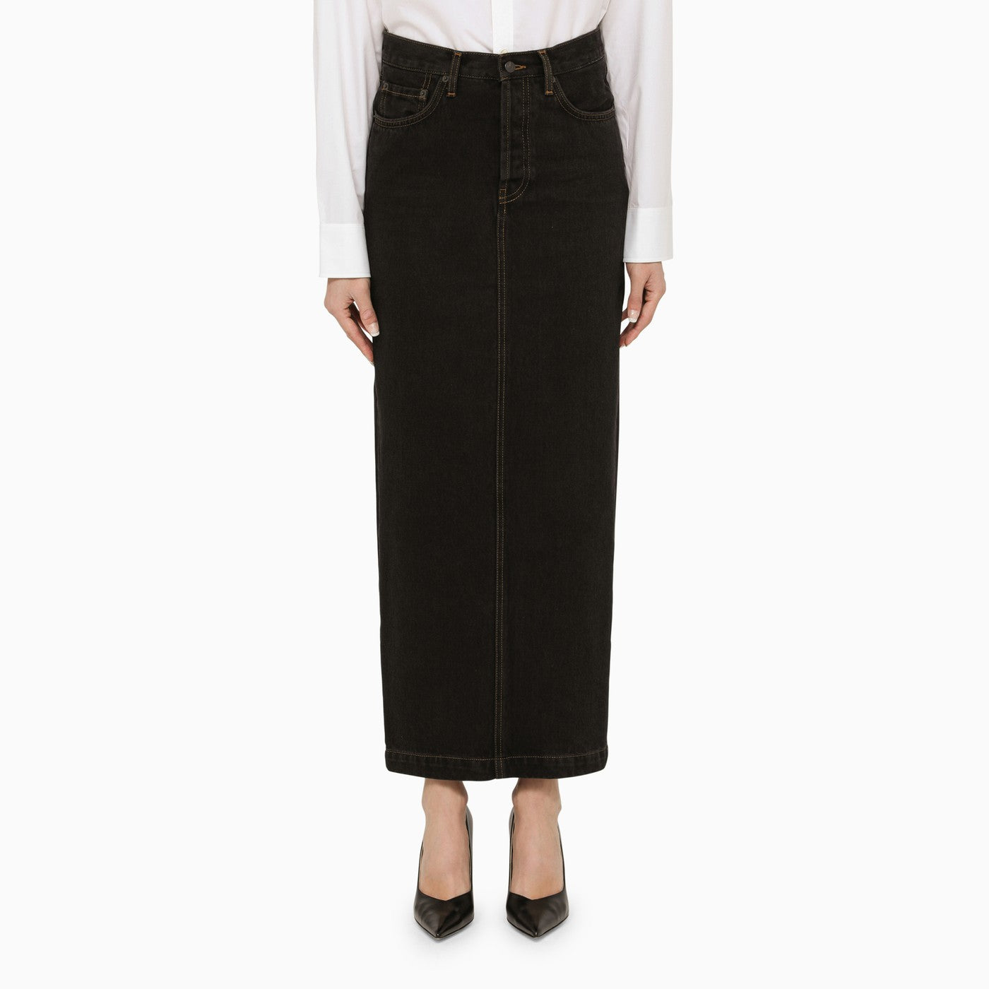 Wardrobe.Nyc Black Denim Long Skirt