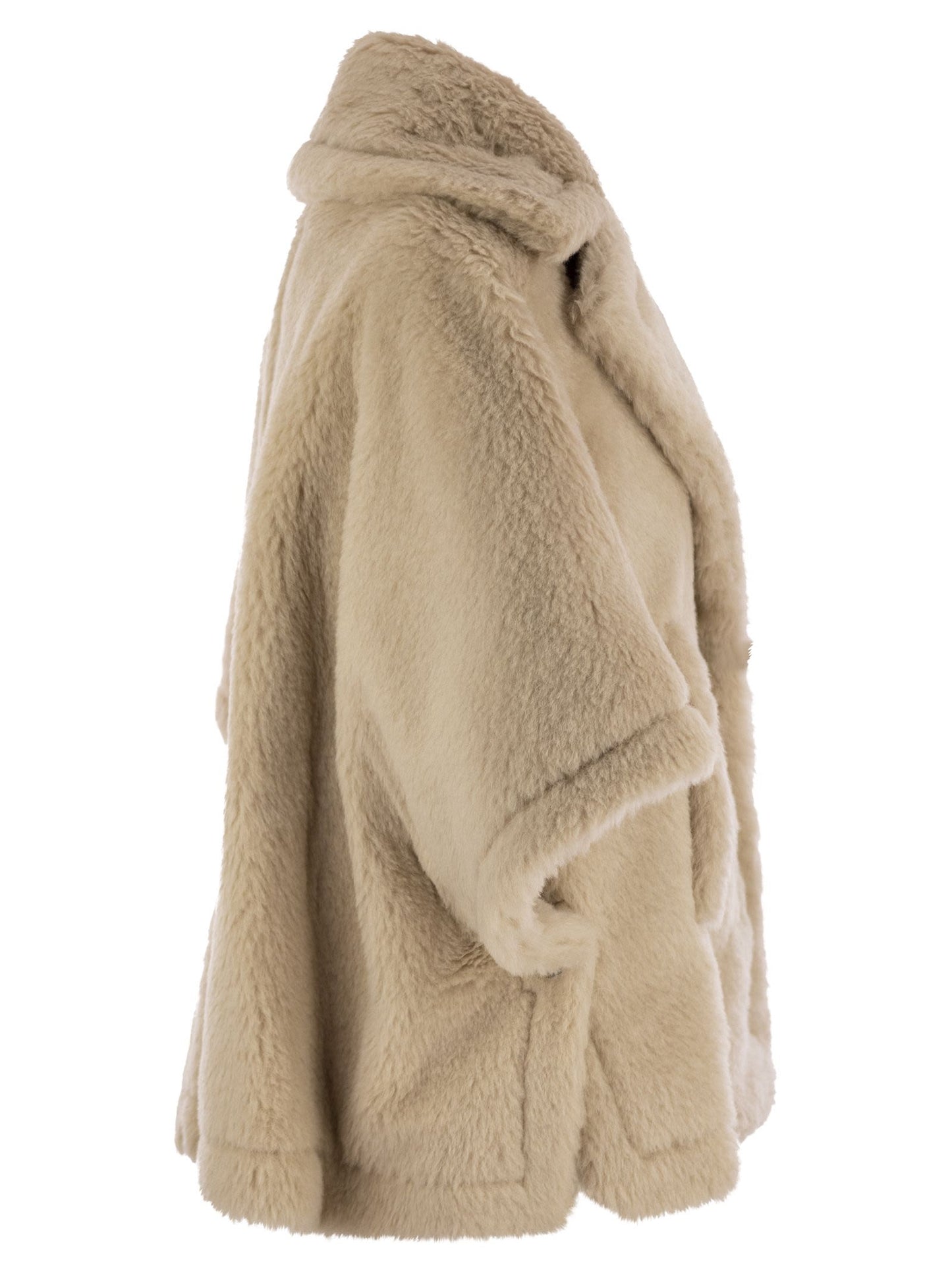 Max Mara Aleggio Short Cape In Teddy Fabric