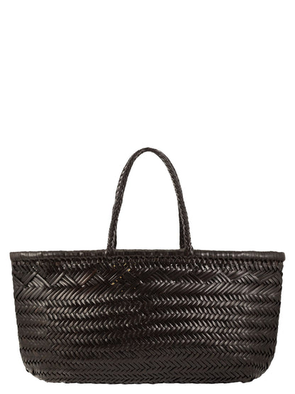 Dragon Bamboo Triple Jump Woven Leather Basket Bag