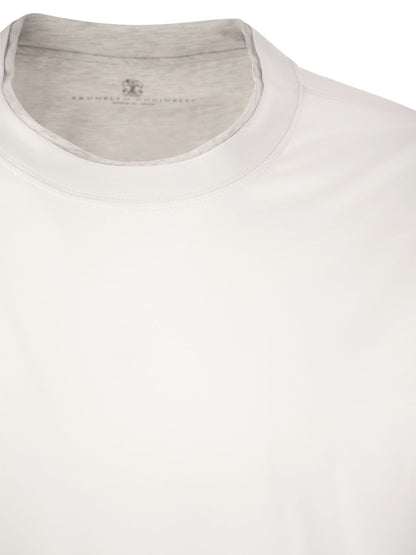 Brunello Cucinelli Slim Fit Crew Neck T Shirt In Lightweight Cotton Jersey