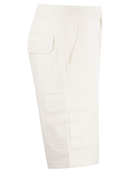 Brunello Cucinelli Bermuda Trousers In Light Cotton Fleece