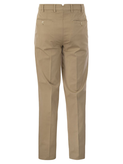 Brunello Cucinelli Italian Fit Cotton Gabardine Trousers