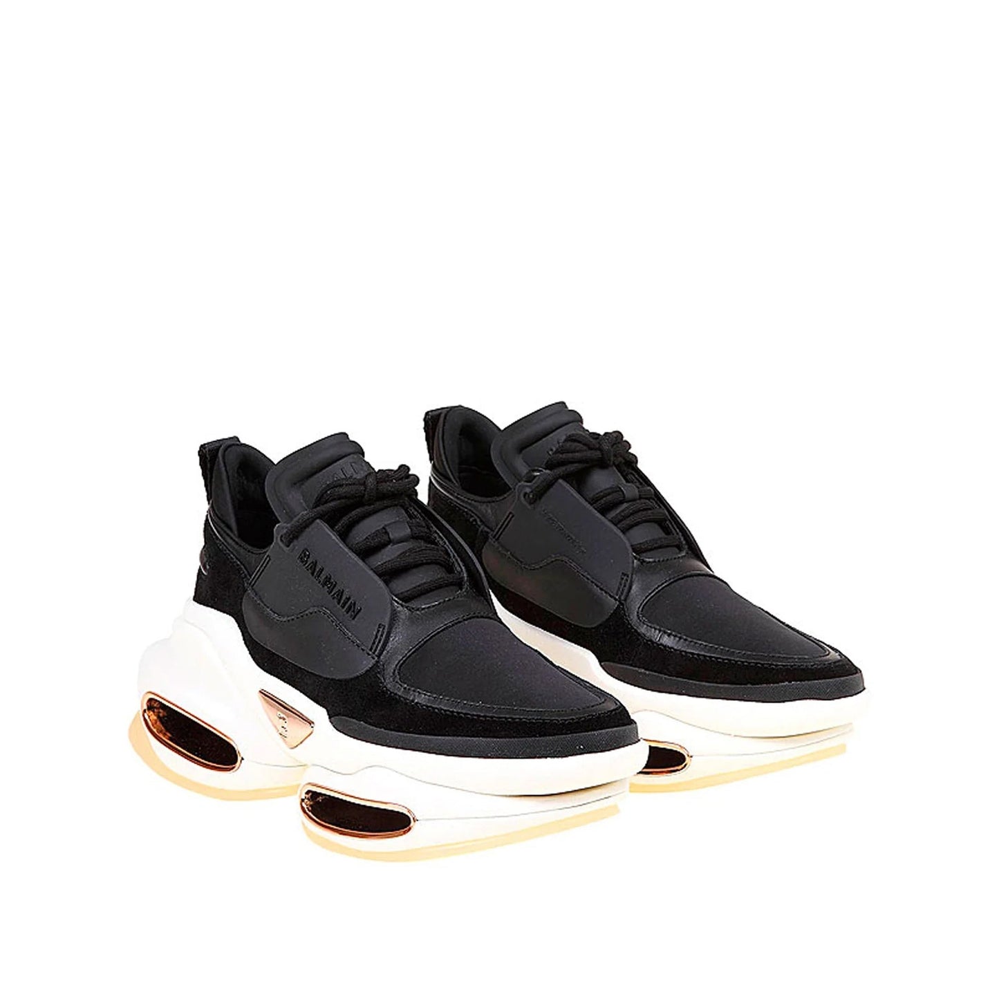 Balmain Fabric And Leather Logo Sneakers